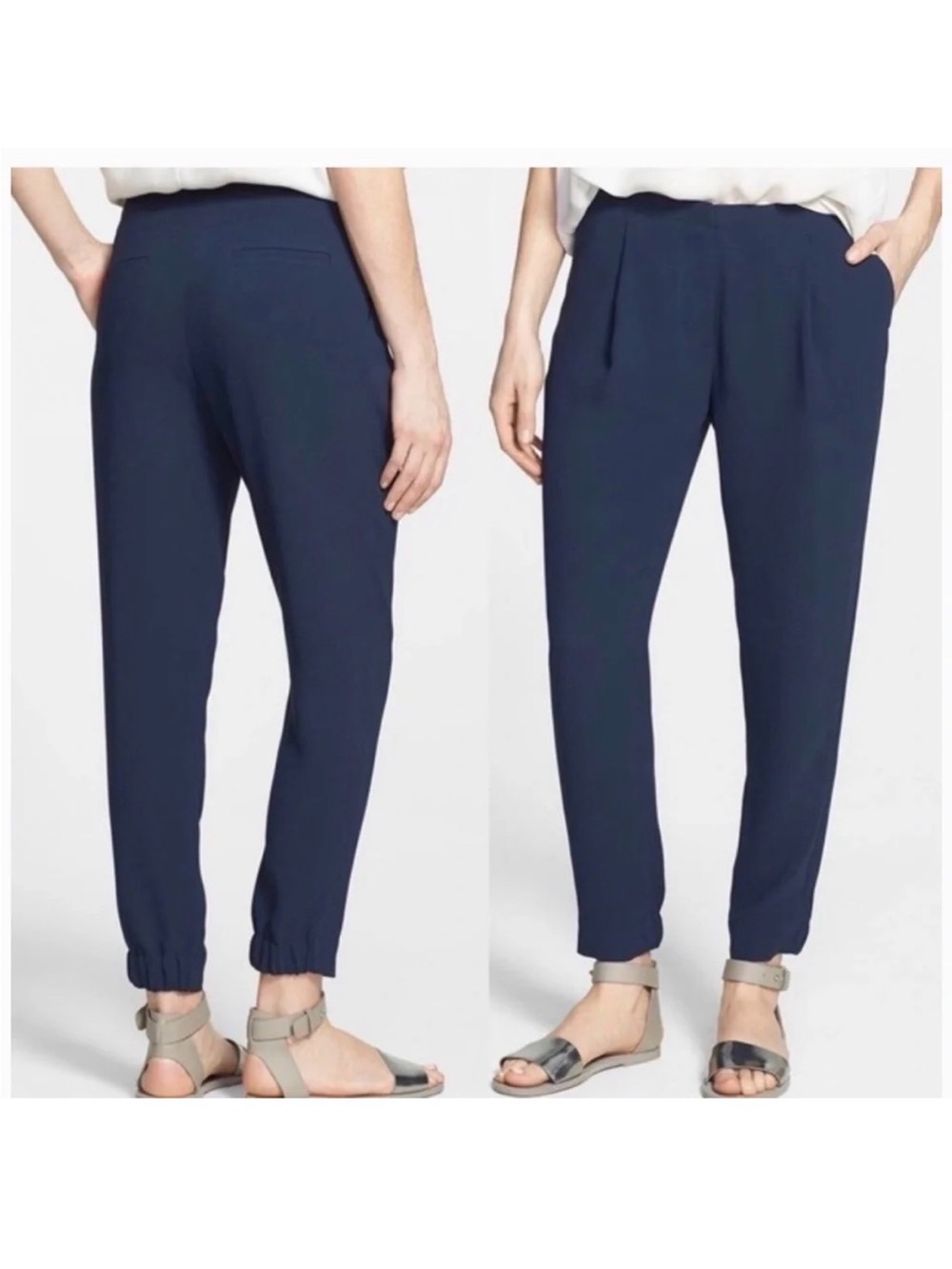 Vince Navy Pleated Tapered Harem Dress pants Joggers